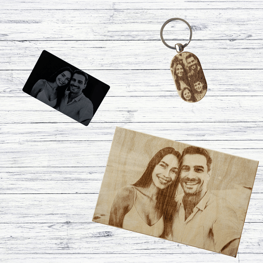 Гравирана Картина + Ключодържател + Снимка за портфейл