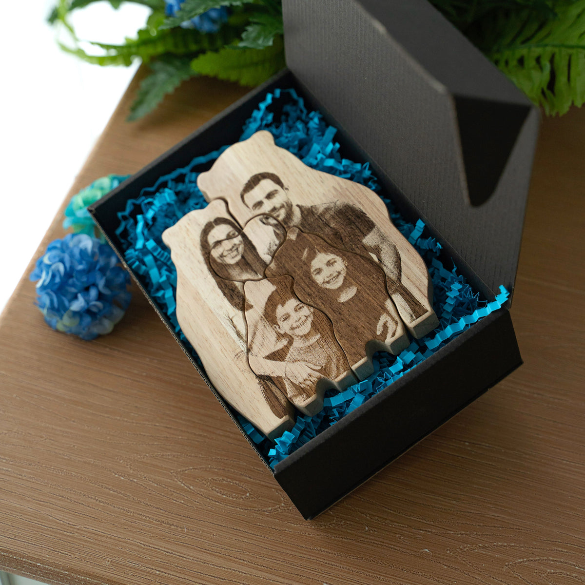 Персонализирана гравирана снимка на пъзел от мечета